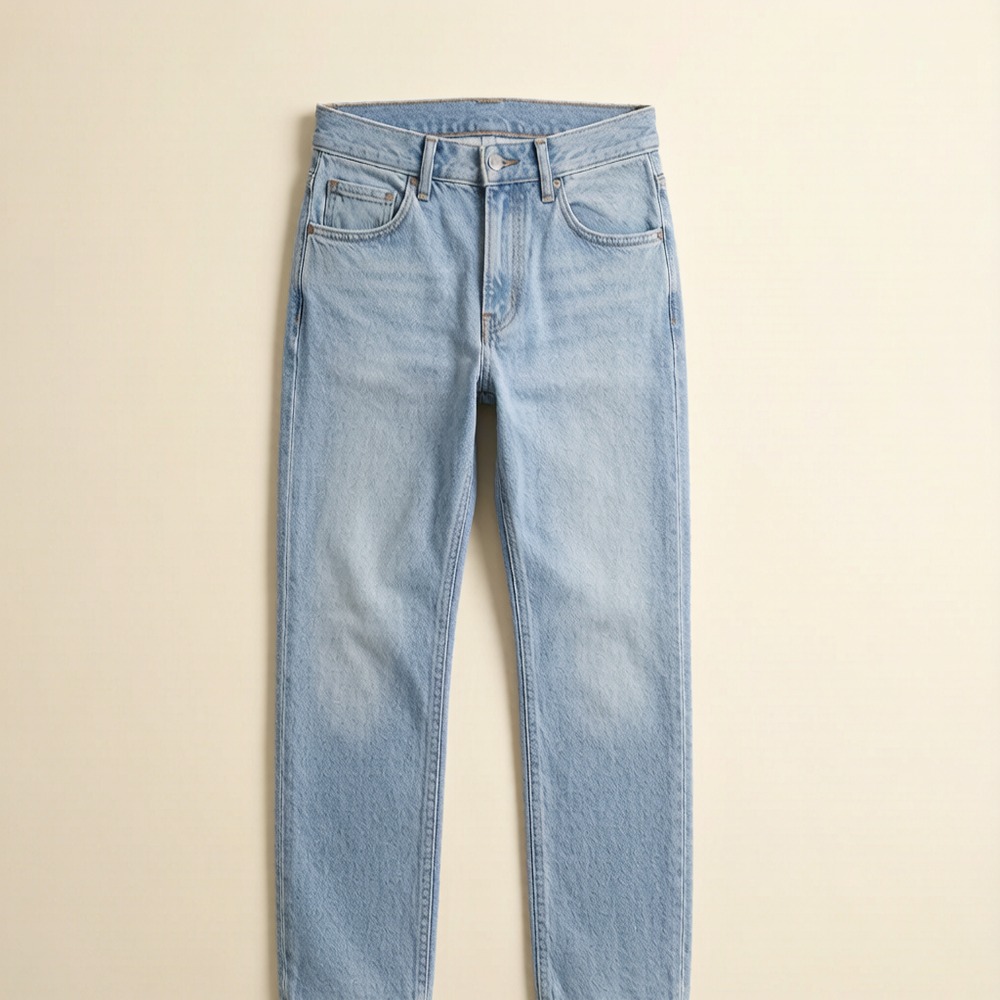 straight-leg men's jeans in stone wash