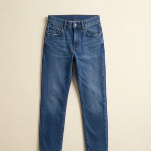tapered men's jeans in mid stone — main