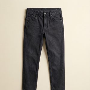 tapered men's jeans in charcoal — main