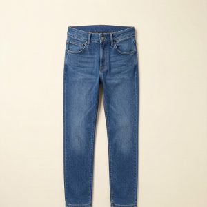 stretch men's jeans in faded blue — main