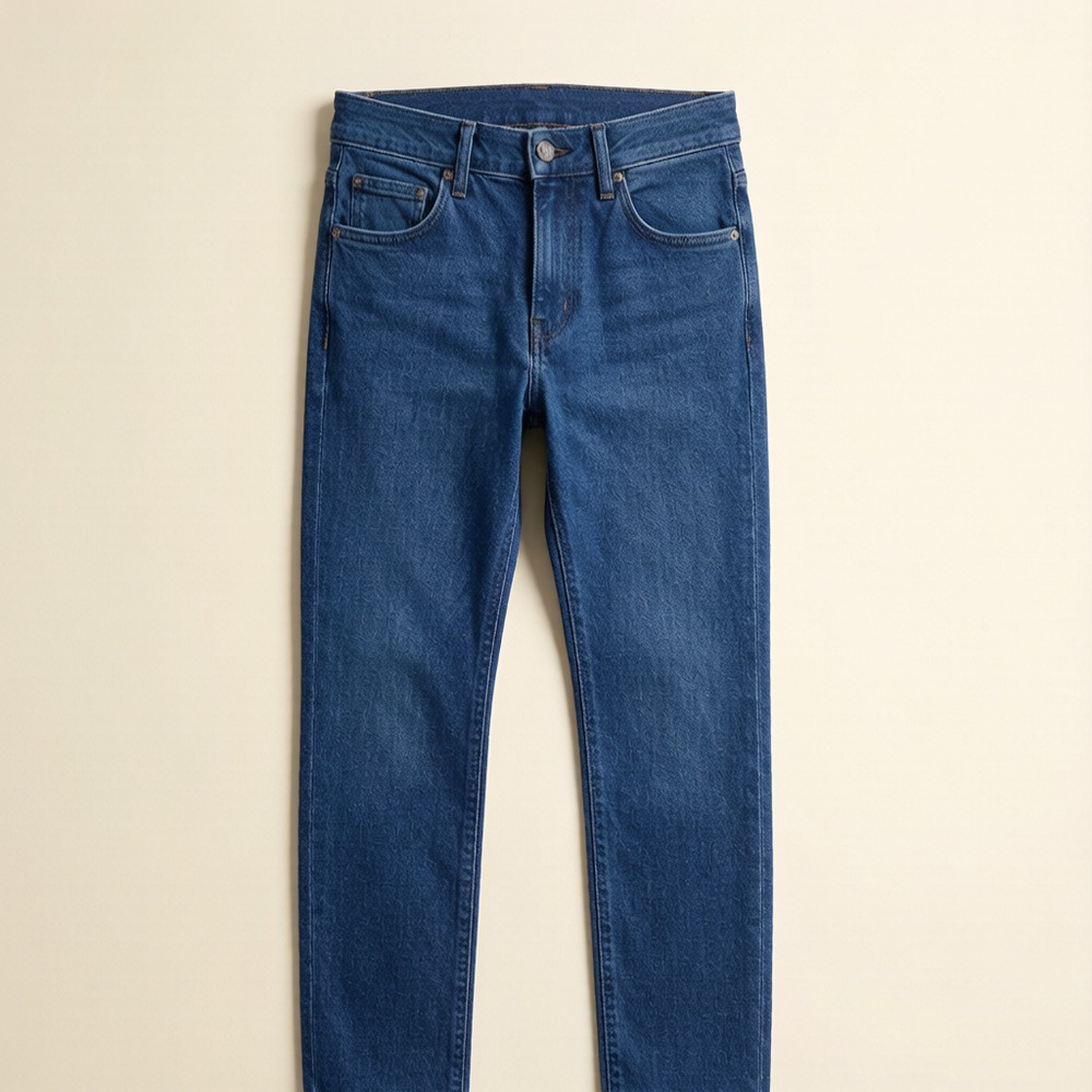 slim men's jeans in mid blue