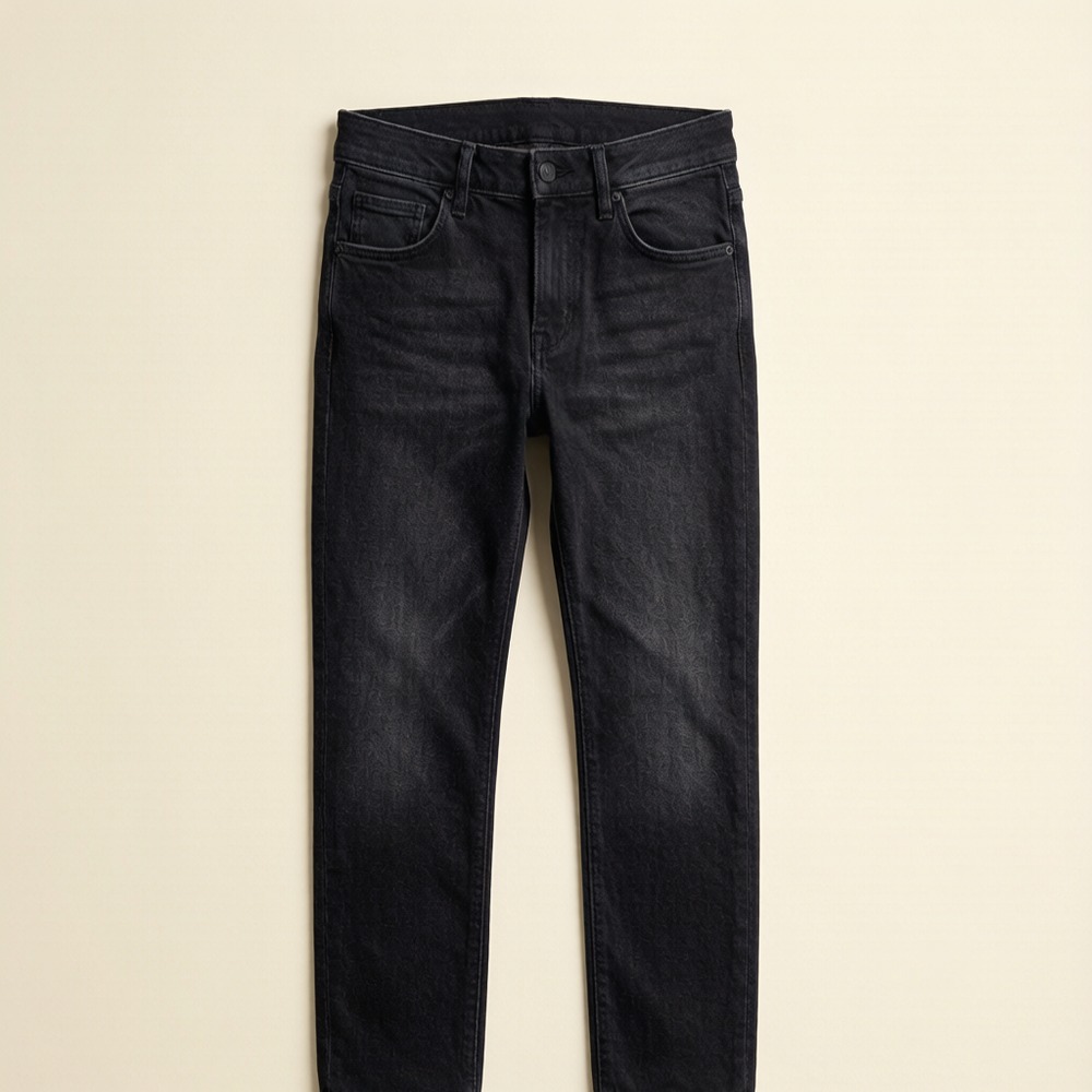 slim men's jeans in washed black
