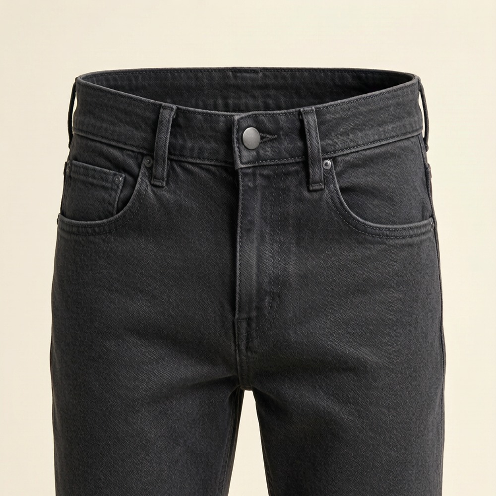 Day Somall — Riverside Tapered — Charcoal (detail) tapered men's jeans in charcoal — detail