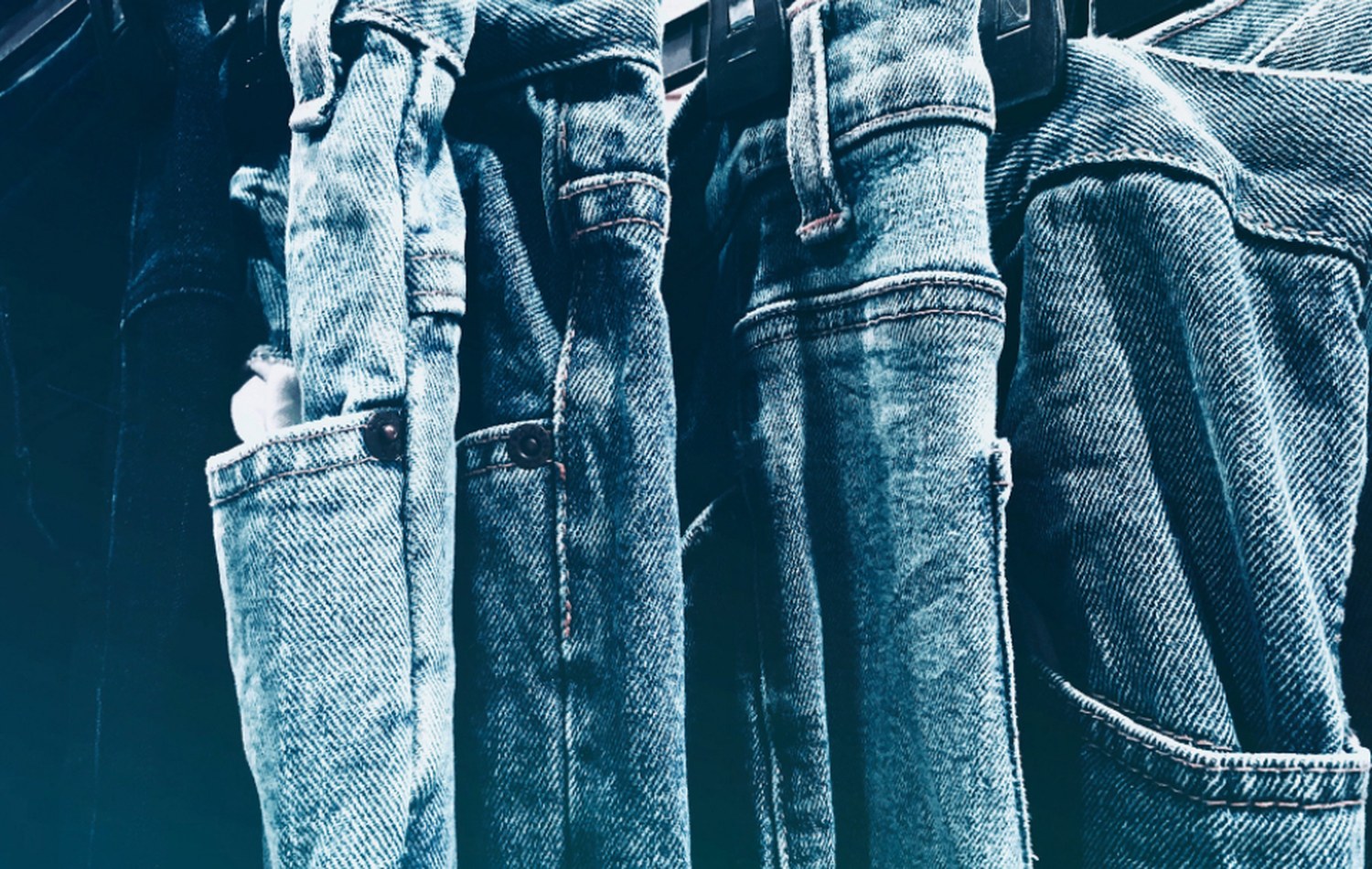 Folded denim hems