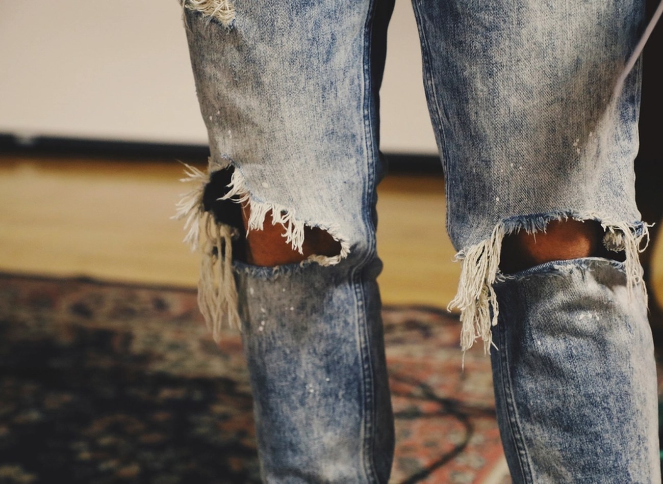 Worn-in denim